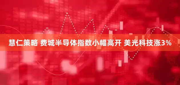 慧仁策略 费城半导体指数小幅高开 美光科技涨3%